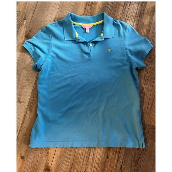 LILLY PULITZER Powder Blue Polo T Shirt - Picture 2 of 7